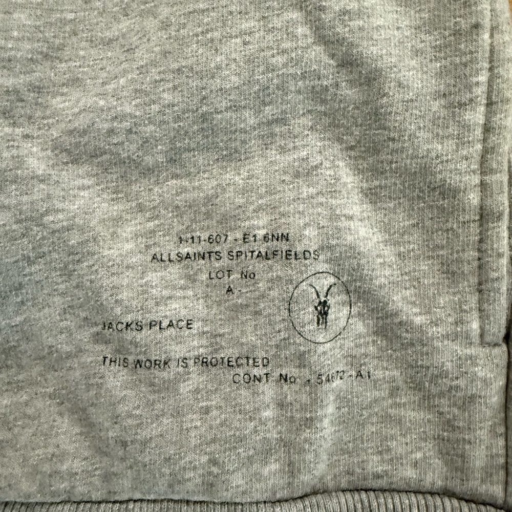 AllSaints Grey Cowl Neck Zip Hoodie Women’s Small - Picture 2 of 4